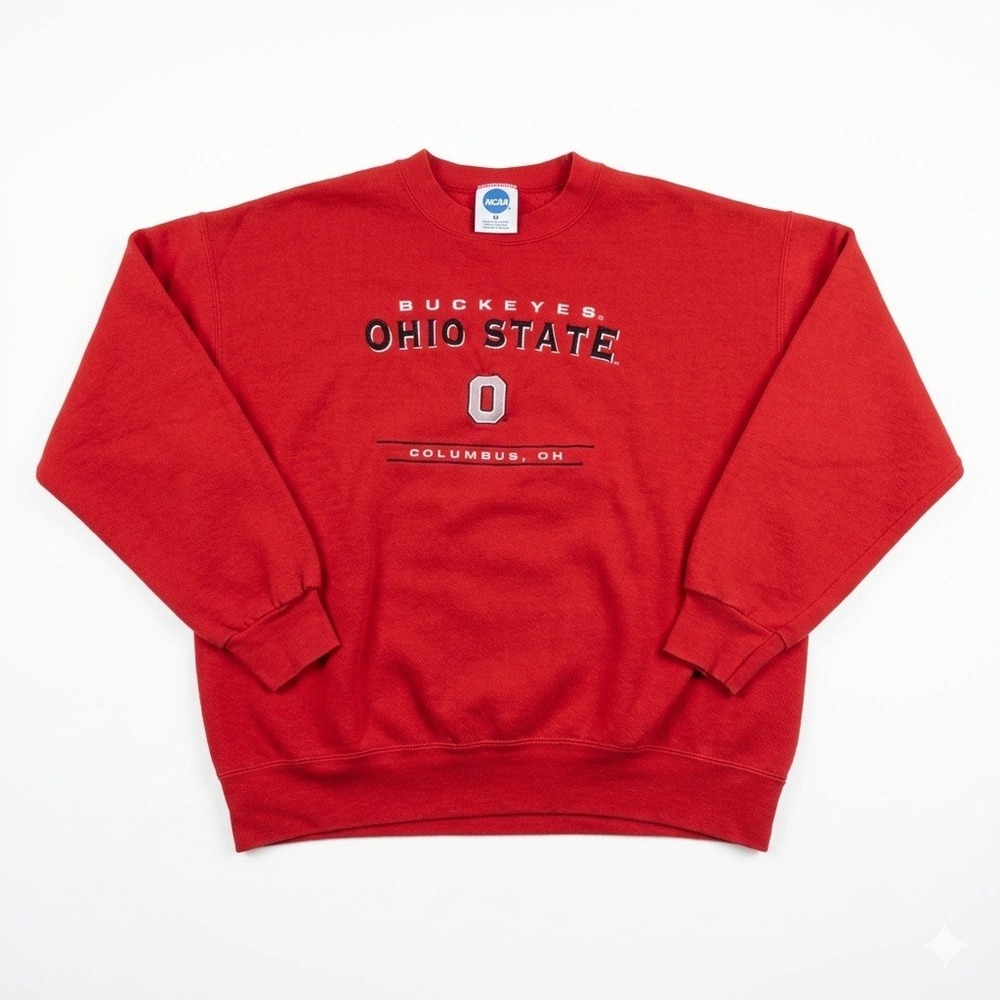 VTG Ohio State Buckeyes Sweatshirt Adult XL Red Embroidered Crewneck NCAA VF 90s